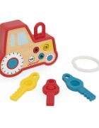 Janod Sound and Light Tractor Keychain aktivity hračka ze dřeva 18m+ 1 ks