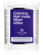 Kallos Coloring Hair Mask Silver Reflex maska na vlasy neutralizující žluté tóny 1000 ml