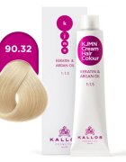 Kallos KJMN Hair Colour Keratin & Argan Oil Special Blonds barva na vlasy odstín 90.32 Ch. 100 ml