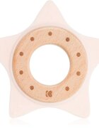 Kikkaboo Silicone and Wood Teether Star kousátko Pink 1 ks