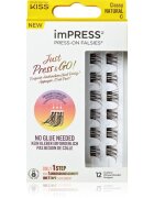 KISS imPRESS Just Press & GO ! trsové nalepovací řasy bez uzlíku Classy Natural 12 ks
