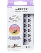 KISS imPRESS Just Press & GO ! trsové nalepovací řasy bez uzlíku Edgy Whispy C 12 ks