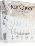 Kolorky Deluxe Velvet Dots jednorázové EKO pleny velikost L 8-13 kg 19 ks