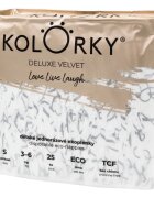 Kolorky Deluxe Velvet Love Live Laugh jednorázové EKO pleny velikost S 3-6 Kg 25 ks