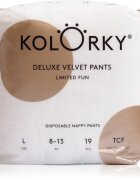 Kolorky Deluxe Velvet Pants Limited Fun plenkové kalhotky jednorázové velikost L 8-13 kg 19 ks