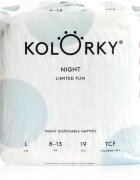 Kolorky Night Limited Fun jednorázové pleny na noc velikost L 8-13 kg 19 ks