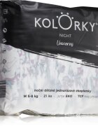 Kolorky Night Unicorn jednorázové EKO pleny pro kompletní ochranu v průběhu noci velikost M 5-8 Kg 21 ks