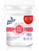 Linteo Natural Cotton Pads odličovací tampony Maxi 40 + 10ks 50 ks
