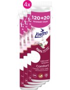 Linteo Natural Cotton Pads vatové tampónky 120 + 20ks x 4