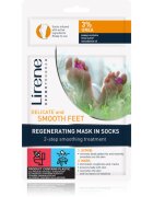 Lirene Foot Care regenerace pokožky chodidel ve dvou krocích peeling + maska ve formě ponožek 3% Urea 1 pár