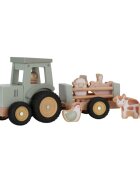 Little Dutch Little Farm Tractor with Trailer hračka ze dřeva 18 m+ 1 ks