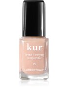 LONDONTOWN Kur Tinted Fortifying Ridge Filler vyhlazující podkladový lak na nehty pro suché a křehké nehty odstín Apricot Beige 12 ml