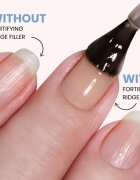 LONDONTOWN Kur Tinted Fortifying Ridge Filler vyhlazující podkladový lak na nehty pro suché a křehké nehty odstín Apricot Beige 12 ml