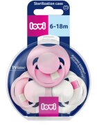LOVI PRIME 6-18m dudlík Peony Pink 3 ks