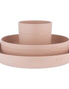 LOVI Tableware Set with Cup jídelní sada Nude 3 ks