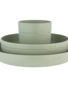 LOVI Tableware Set with Cup jídelní sada Pistachio 3 ks