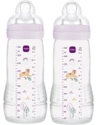 MAM Easy Active™ Baby Bottle dětská láhev 4m+ Purple 2x330 ml