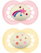 MAM Original Night 6m+ dudlík Yellow/ Pink 2 ks