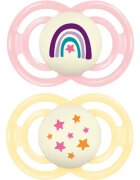 MAM Perfect Night 16+ months dudlík Pink/ Yellow 2 ks