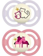 MAM Perfect Night 6m+ dudlík Purple/ Pink 2 ks