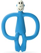Matchstick Monkey Monkey Teether kousátko s kartáčkem 2 v 1 Blue 1 ks