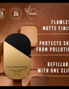 Max Factor Facefinity Refillable kompaktní matující make-up SPF 20 odstín 001 Porcelain 10 g