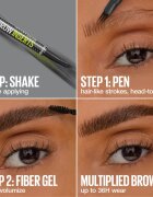 MAYBELLINE NEW YORK Brow Inserts fix na obočí s kartáčkem 2 v 1 odstín 2 Soft Brown 1.25 ml