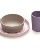 Melii Feeding Set jídelní set Pink Purple Grey 3 ks
