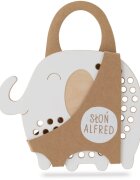 Milin Big Wooden Lacing Toy Elephant Oliver aktivity hračka 195 cm x 16 cm x 07 cm 1 ks