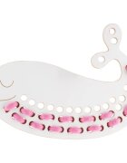 Milin Big Wooden Lacing Toy Whale Jack aktivity hračka 9 cm x 195 cm x 07 cm 1 ks