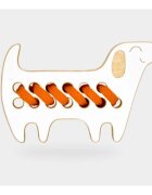 Milin Small Wooden Lacing Toy Daschund aktivity hračka 8 cm x 13 cm x 07 cm 1 ks