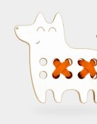 Milin Small Wooden Lacing Toy Dog aktivity hračka 10 cm x 10 cm x 07 cm 1 ks