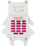 Milin Wooden Lacing Toy Mrs. Teddy aktivity hračka 22 cm x 16 cm x 07 cm 1 ks