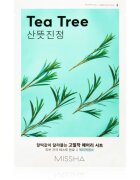 Missha Airy Fit Tea Tree plátýnková maska s čisticím a osvěžujícím účinkem pro citlivou pleť 19 g