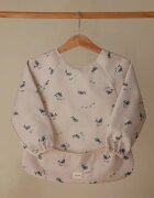 Mushie Long Sleeve Bib bryndák Whales 6-24m 1 ks