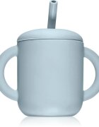 Mushie Training Cup with Straw hrnek s brčkem Powder-blue 1 ks