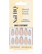 Nail HQ Almond Lemon French umělé nehty s lepidlem 24 ks