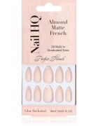 Nail HQ Almond Matte French umělé nehty s lepidlem 24 ks