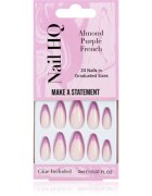Nail HQ Almond Purple French umělé nehty s lepidlem 24 ks