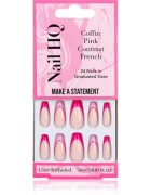 Nail HQ Coffin Pink Contrast French umělé nehty s lepidlem 24 ks