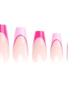 Nail HQ Coffin Pink Contrast French umělé nehty s lepidlem 24 ks