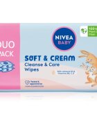 Nivea BABY Soft & Cream dětské jemné vlhčené ubrousky 2x57 ks