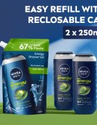 Nivea MEN Energy sprchový gel pro muže – náhradní náplň 500 ml