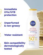 Nivea SUN Sensitive Immediate mléko na opalování pro citlivou pokožku SPF 50+ 200 ml