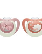 NUK First Choice Night 0-6m dudlík Bunny/Sheep 2 cm