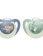 NUK First Choice Night 0-6m dudlík Hippo/Koala 2 ks