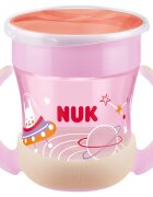 NUK Magic Cup Night hrnek s držadly 6m+ Pink 1 ks