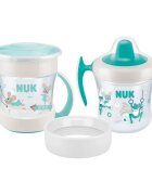 NUK Mini Cups Set Mint/Turquoise hrnek 3 v 1 6m+ Neutral 160 ml