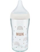 NUK Perfect Match Glass Bottle skleněná kojenecká láhev s kontrolou teploty 3m+ 1 ks