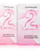 Numbuzin No. 2 Rose PDRN Collagen Plumping Sheet Mask hydratační plátýnková maska pro rozjasnění pleti 5 ks